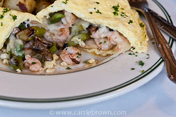 Prawn, fontina, mushroom & asparagus omelette, Mama's, North Beach, San Francisco
