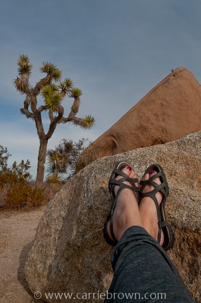 Carrie Brown's Feet at Joshua Tree National Park, California.