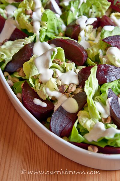 Salad with Beets and Yoghurt Dressing