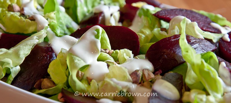 Salad with Beets and Yoghurt Dressing