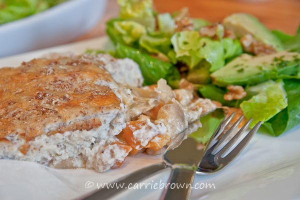 Chunky Chicken and Apricot Pie with Avocado and Walnut Salad