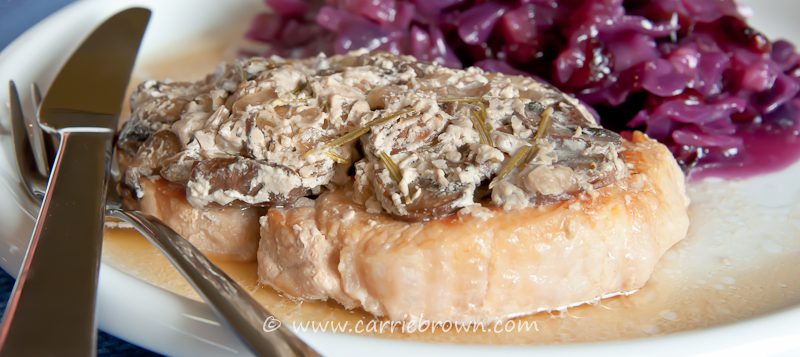 Creamy Pork Chop Parcels with Hot and Fruity Red Cabbage