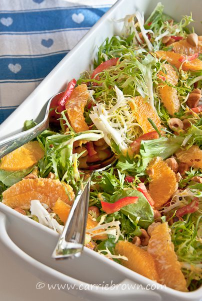 Orange Hazelnut Frisee Salad