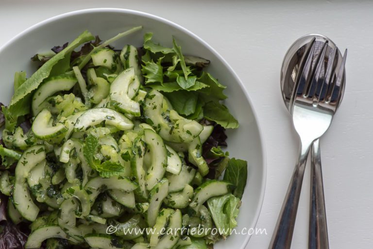 Celery and Cucumber Salad with Herbs Carrie Brown