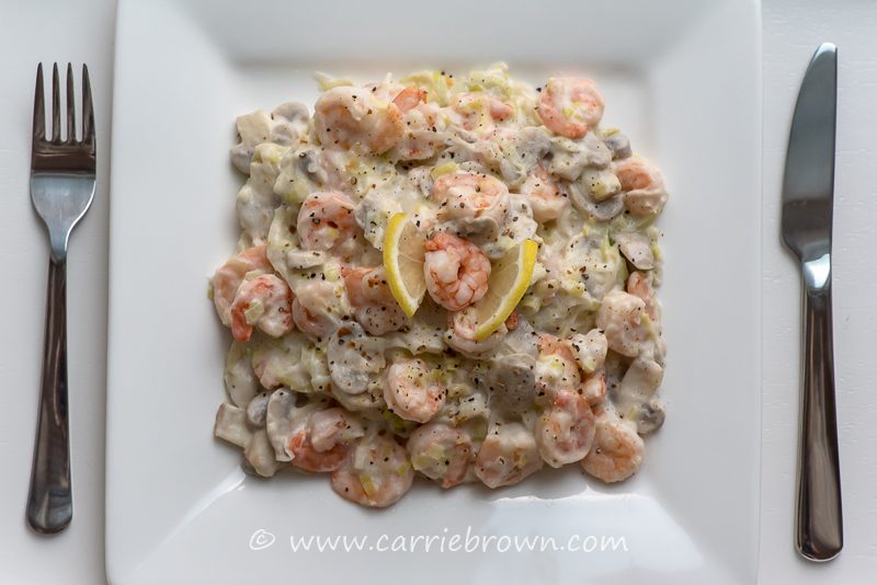 Prawns with Leeks and Lemon Pepper | Carrie Brown