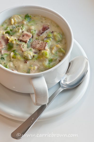 Bacon and Brussels Sprout Chowder | Carrie Brown | Sane Eating