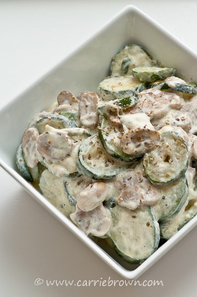 Creamy Baked Zucchini and Mushrooms | Carrie Brown