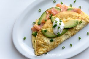 Salmon Avocado Omelet | Carrie Brown