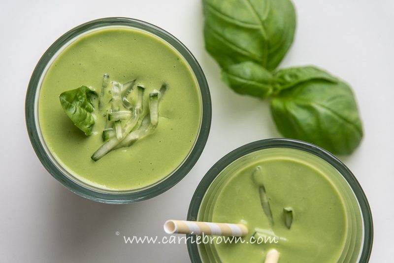Creamy Green Basil Smoothie | Carrie Brown