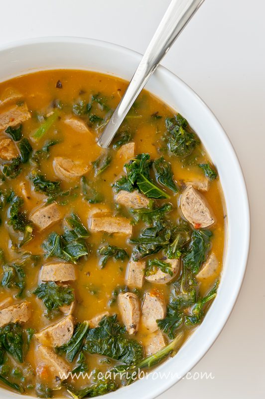 Sausage and Kale Soup | Carrie Brown