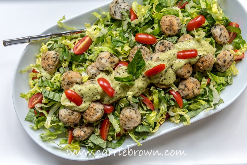Chicken Meatball Salad | Carrie Brown