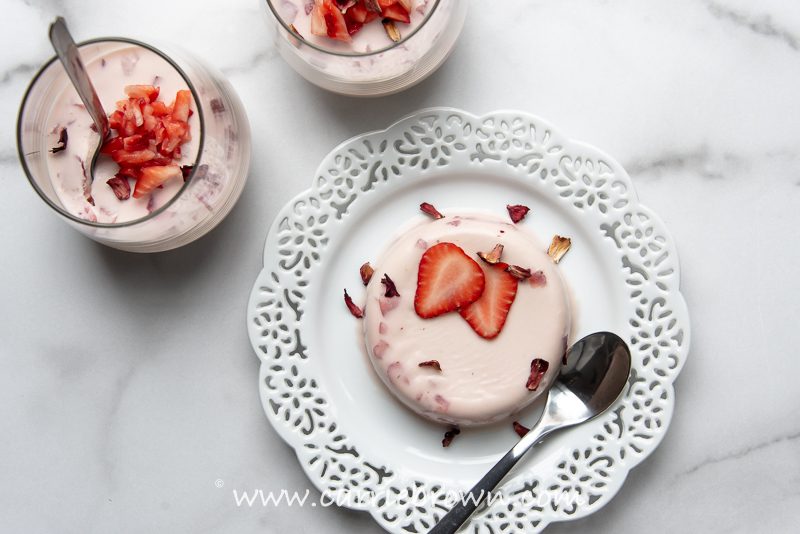 Strawberry Rose Panna Cotta | Carrie Brown