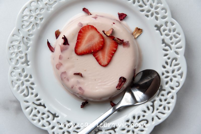 Strawberry Rose Panna Cotta | Carrie Brown