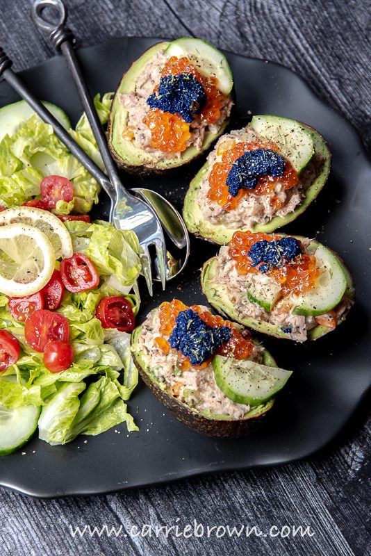 Super Seafood Stuffed Avocados - Carrie Brown | Keto